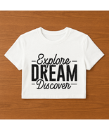 Explore, Dream, And Discover Womens Cropped Short Sleeve Shirt - $20.94 CAD