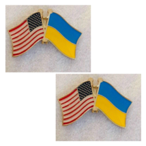 Ukrainian and American Friendship  Brooch Badges Lapel Pins - £12.69 GBP