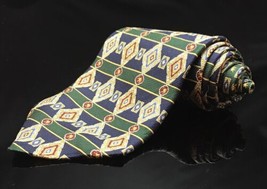 Tommy Hilfiger Red Orange Yellow Emblem Italian Silk Necktie TIE Classic - £12.95 GBP