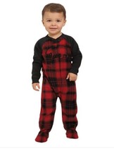 Eddie Bauer Baby Pajamas Red Multicolor Full-Zip Footed Sleeper Christma... - $34.99