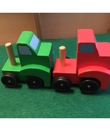 Melissa &amp; Doug Wooden Car Carrier Truck #4096 Green #4097 Blue - $16.41 CAD