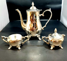 International Silver Co. Stamped Silver Plated Coffee Teapot Cream &amp; Sug... - $39.59