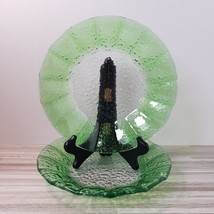 Green Textured Flower Shaped 8&quot; Glass Bowl Set of 2 - $18.00