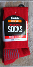 1 Pair - Franklin Youth SMALL Baseball Socks - Shoe Size 10-1 - RED - Fast Ship! - £9.43 GBP