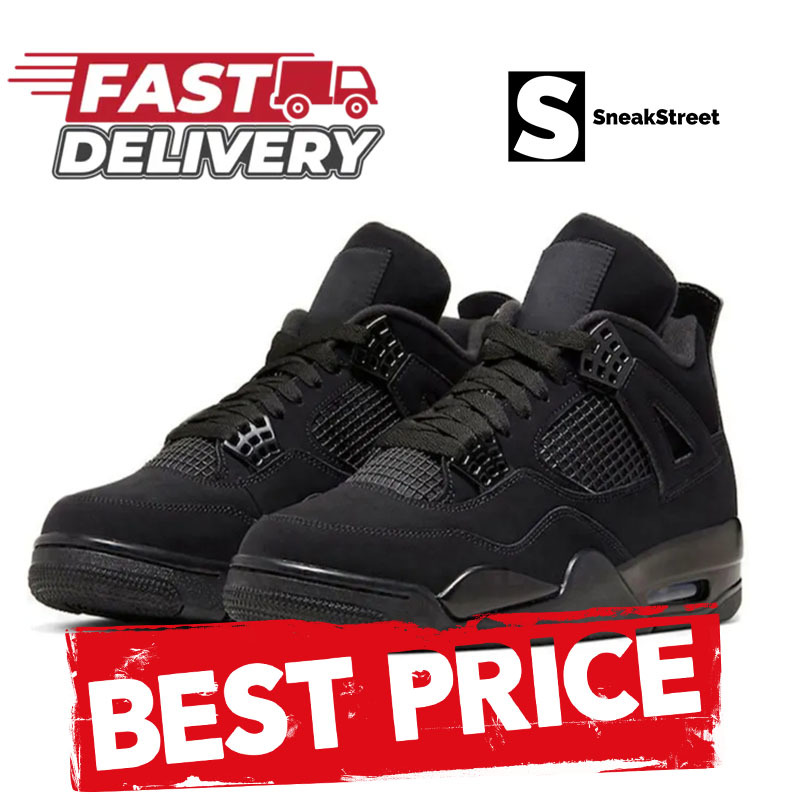 Sneakers Jumpman Basketball 4, 4s - Black Cat (SneakStreet) high quality shoes