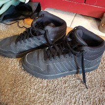 NICE Black on Black Boys Mens Hi top Adidas Shoe Sneaker hoops 2.0 FV7229 sz 7.5 - £20.91 GBP