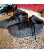 NICE Black on Black Boys Mens Hi top Adidas Shoe Sneaker hoops 2.0 FV722... - $36.36 CAD