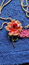 New Betsey Johnson Necklace Flower Pink Red Summer Collectible Decorative Nice - £11.98 GBP