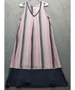 Secret Treasures Sleepwear Dress Women&#39;s L Multi Striped Wide Strap Spli... - €17,24 EUR