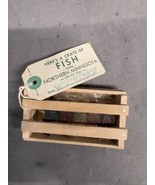 Vintage Souvenir Wood Crate of Fish Grand Rapids Souvenir Minnesota Mail... - $60.08