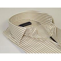 Men's Shirt ENZO PARK Turkey Soft Cotton Wrinkle Resistant Enzo7 Tan Stripe image 2