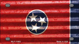 Tennessee Corrugated Flag Novelty Mini Metal License Plate Tag - £11.81 GBP