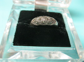 MARCASITE and Sterling Silver Vintage RING - Size 6 - FREE SHIPPING - £23.59 GBP