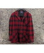 PENDLETON Red Wool Jacket Shadow Plaid Vintage Men&#39;s Small - $69.99