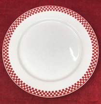 TRATTORIA Checkered Red Diner 7.5 Bread Plate Porcelain International Ch... - $12.82