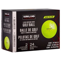 Golf Balls Kirkland Signature Golfballs Bulk Cool Colored Neon Yellow Loud ~ 24 - £39.22 GBP