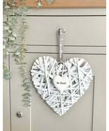 Be Kind White Wicker Heart Hanger - $21.85