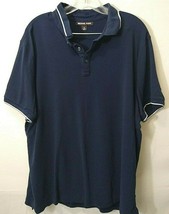 Michael Kors Size XL Men&#39;s Polo Shirt Navy/White Trimmed  - £12.53 GBP