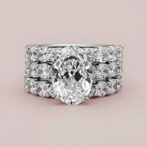 14K White Gold Over Bridal Engagement Ring Set 6.70 Ctw D/FL Oval Cut Mo... - $4,419.03 MXN