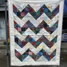 Very Nice Vintage Chevron Quilt Wall Hanging Or Crib/Toddler Sized Couch... - £29.88 GBP
