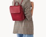 Fossil Claire Dark Red Leather &amp; Suede Backpack SHB3045627 NWT $200 Retail - $93.05