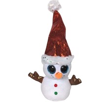 Ty Beanie Boo Flurry Christmas Snowman Glitter Plush Stuffed Animal 2019... - $22.66