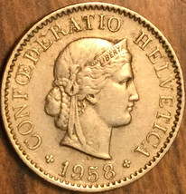 1958 Switzerland 5 Rappen Coin - £1.71 GBP