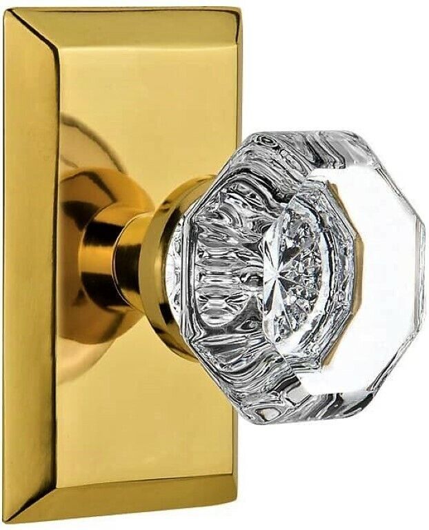 Studio Plate Waldorf Knob Single Dummy Polished Brass 713472 Nostalgic W... - $65.00