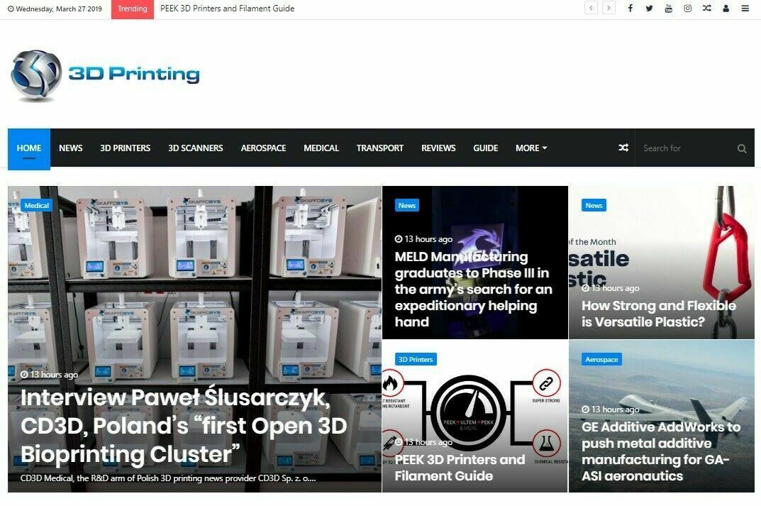 Automated 3D Printing News Wordpress Website - Turnkey Autopilot Site - $23.50