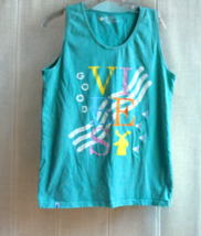 Dutch Bros Coffee Tank Top Adult Large Good Vibes Summer Cotton Green - £8.22 GBP