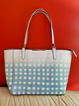 Coach Madison Gingham Saffiano Shoulder Tote Bag Leather 30118 - £120.55 GBP