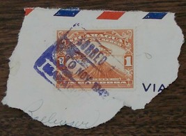 Nice Vintage Used Correo Aereo Nicaragua 1 Uncordoba Stamp, GOOD COND - $2.96