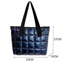 Fashion Women Nylon Cotton Padded Quilted Lattice Pattern Handbag Portable Trave - £18.13 GBP