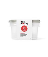 Dealworthy Medium Rectangle Food Storage Containers 64 fl oz 3ct Clear W... - $227.93 MXN