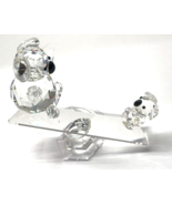 Faceted Crystal Mama Papa Koala and Baby on See Saw Teeter Totter Figurine - $83.42 CAD