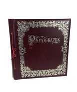 Vintage Photograph Album 12x12 Large Burgundy Red Embossed Holds 180 3x5... - $42.62 CAD