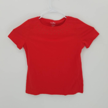 Coral Bay Womens Blouse Red Short Sleeve Crew Neck Embroidered Studded P... - £7.89 GBP