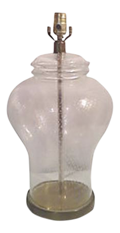  Intage Bullicante Glass Lamp Ginger Jar Chinoiserie Asian Modern Table ... - $1,256.25