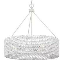 Progress Lighting Sugar Reef 22 in. 3-Light Cottage White Coastal Shaded Pendant - £30.50 GBP