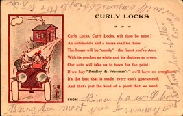 Rare Udb Advertising POSTCARD-BRADLEY &amp; Vrooman&#39;s PAINTS-&quot;CURLY Locks&quot; Poem BKC2 - £4.36 GBP