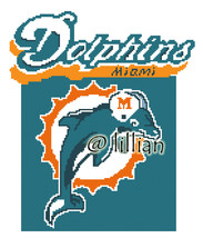 Nfl ~ Miami Dolphins Cross Stitch Pattern - £3.95 GBP