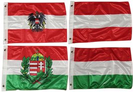 AES 12x18 12&quot;x18&quot; Wholesale Combo Hungary Austria Crest Eagle Plain Flag Grommet - £10.32 GBP