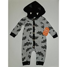 NEW Black Bat Gray Halloween Outfit Baby 3-6 Months Hooded Wonder Nation - $13.81