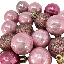 1 Inch Shiny and Glitter Pink Plastic Christmas Ball Ornaments 24 Piece Set - $14.83