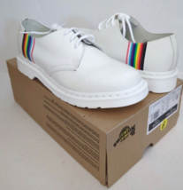 DR. MARTENS 1461 White w/ Rainbow Smooth Leather Oxford Men&#39;s 9 / Womens... - $73.49