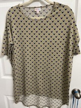 Lularoe Irma Top XS Tan Blue Disney Minnie Mouse Ears Tunic Relaxed Fit ... - £8.28 GBP