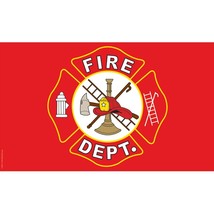 Patriotic Red Fire Dept Flag (3ft x 5ft) - £10.81 GBP