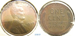 Lincoln Wheat Penny 1938 EF - $3.50
