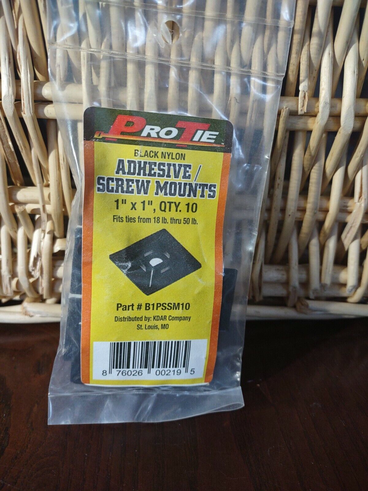 ProTie Adhesive Screw Mounts 1&quot; X 1&quot;-U Will Receive 1 pk of 10-New-SHIP ... - $19.68