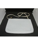 WHITING DAVIS Vintage White Metal Mesh Crossbody Shoulder Bag Leather St... - £23.52 GBP